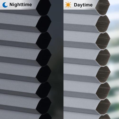 LazBlinds Cordless Cellular Shades, No Tools No Drill Light Filtering Honeycomb Shades Pleated Blinds for Windows, 34'' W x 48'' H, Dark Grey