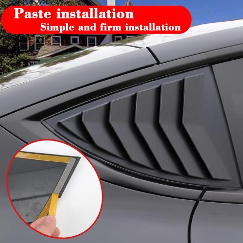 YHCDSEA for Model Y Side Window Louver Cover Sport Style-Matt Black