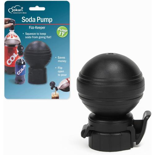 Jokari Keeper Pump and Pour Soda Bottle Cap Preserves Carbonation with Flip