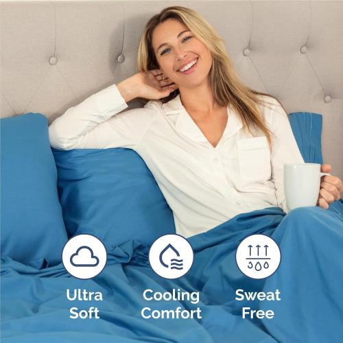 Twin XL Size 3 Piece Sheet Set - Comfy Breathable & Cooling Bed Sheets Set - Hotel Luxury Bedding for Women, Men, Kids, Teens, Boys & Girls - Deep Pockets, Soft, Wrinkle Free - Oeko-Tex - Denim Blue