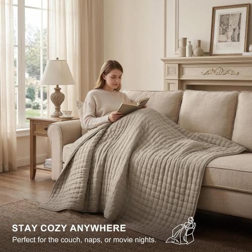 WDCOZY Cloud Soft Quilt Set, Oversized King Size, Ivory, 116x106 inches