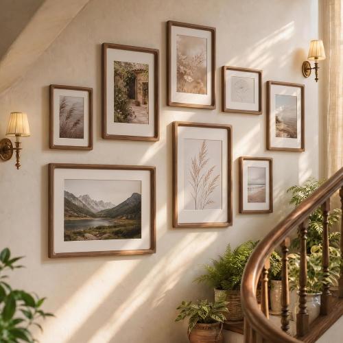 Dreamland 12x12 Picture Frame, USA-Sourced Walnut Wood Photo Frames with HD Tempered Glass, 12 x 12 Wooden Frame Matted to 8 x 8, 12x12 Frames Handcrafted Rounded Corner for Tabletop or Wall Display