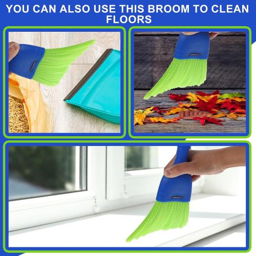 5 Pcs Whisk Broom Poly Fiber Handheld Brush Hand Broom Outdoor Broom Car Broom with Hang Hole for Cleaning Indoor Porches Floors Decks Driveways Dirt Dust