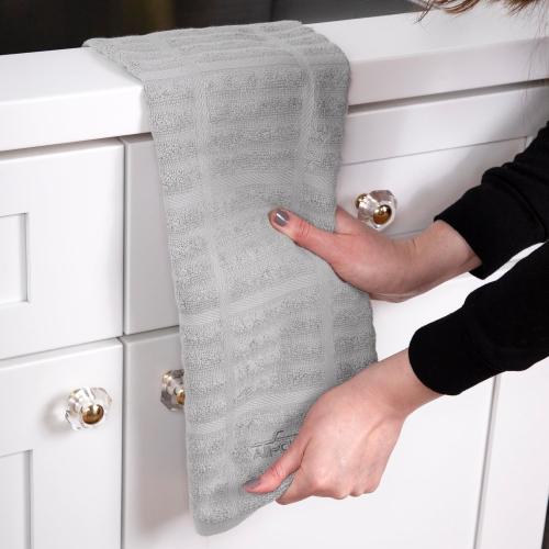2pk All-Clad Solid Kitchen Towel: Highly Absorbent, Super Soft Long Lasting - 100% Cotton, 17x30 Tea Towel for Cleaning & Drying Dishes, Pans, Glassware, or Countertops, (), Titanium Gray