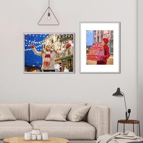 11x14 Silver Aluminum Picture Frame Fits 8x10 Mat HD Glass 1 Pack