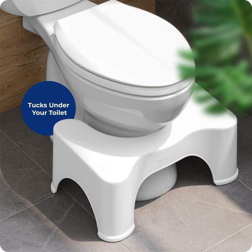 Squatty Potty Original Bathroom Toilet Stool 9 Inches Tall - White | Ergonomic Squat Footrest Bathroom Stool for Improved Bowel Health and Natural Posture