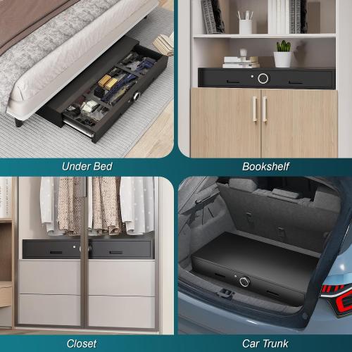 Under Bed Gun Safe for Rifles and Pistols, Gun Storage