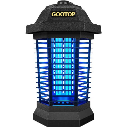 GOOTOP Bug Zapper Outdoor, Mosquito Zapper, 4200V 3 Prong Plug in Electric Fly Zapper, Mosquito Killer, Fly Traps, Flying Insects Zapper Indoor Outdoor, ABS Plastic Outer (Black)