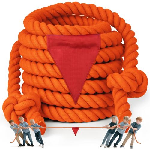 X XBEN Tug of War Rope with Flag for Kids 20FT, Teens and Adults