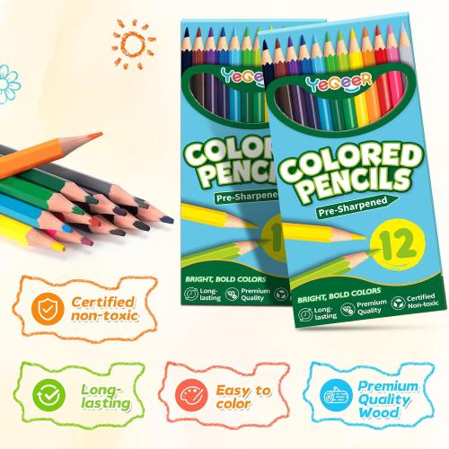 YEGEER 12 Colored Pencils