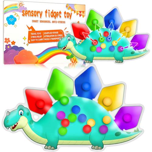 UIIOPJIOM Dinosaur Color Sorting Sensory Toy Travel Toys Airplane Squishy Squeeze Toy Roadtrip Essenstial Boys Gift Fine Motor Autism Quiet Calm Fidget Montessori Preschool Activities Kid