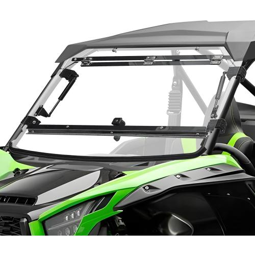 KEMIMOTO UTV Flip Windshield Compatible with 2020 2021 2022 2023 2024 2025 Kawasaki Teryx KRX 1000, Scratch Resistant 1/4 Thick Polycarbonate Hard Coated Front Full Windscreen