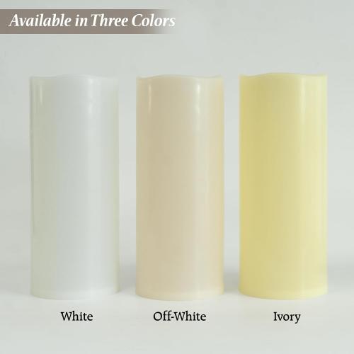 12 x 5 Ivory Large Waterproof Outdoor Flameless Candles Battery Operated LED Flickering Pillar Candles with Remote and Timer for Indoor Outdoor Lanterns, Long Lasting, Set of 2