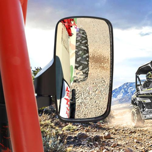 BETOOLL Upgraded Adjustable Pair UTV Side Mirror Set 1.75 or 2inch Roll Bar Cage, Universal UTV Side View Mirrors High Impact(Pack of 2)