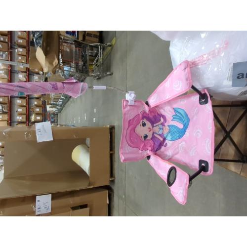 Redbaker Mermaid Kids Beach Chair with Umbrella Pink Toddler Chair