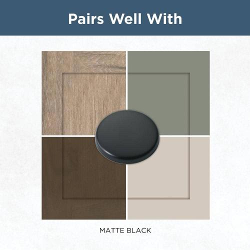 Flat Top Round 1-3/16 in. (30 mm) Matte Black Cabinet Knob (10-Pack)
