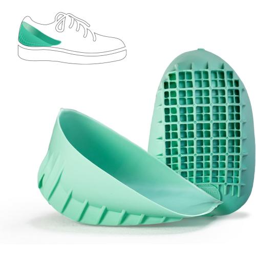 Tuli's Heavy Duty Heel Cups, Shock-Absorbing Cushion Insert for Plantar Fasciitis, Sever’s Disease, and Heel Pain, Green, 1 Pair, Regular