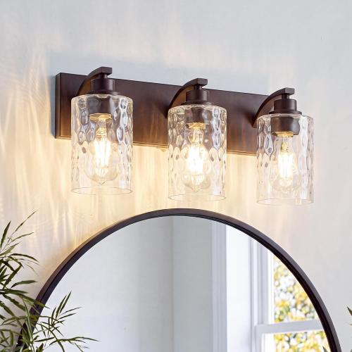 3-Light Bathroom Light Fixtures Modern ORB Vanity Lights