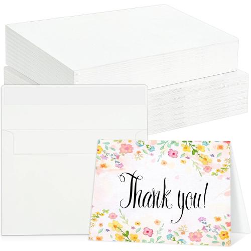 60 Sets Watercolor Cards with Envelopes, 140 lb/300 GSM Watercolor Paper Cards, 4x6 Inch Foldable Blank Watercolor Postcards and Envelopes for Greeting Cards, Wedding Invitations, Thank You Card