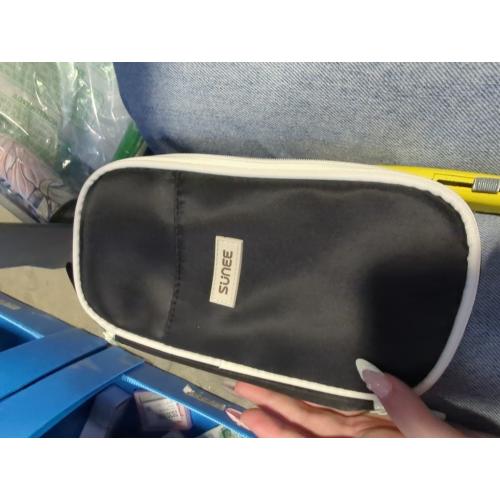 SUNEE Cute Pencil Case, Aesthetic Pen Pouch, Colored Large Pencil Bag with Zipper, Kawaii Stationery Storage and Organizer, School Supplies for Teen and Adult Girls, Black
