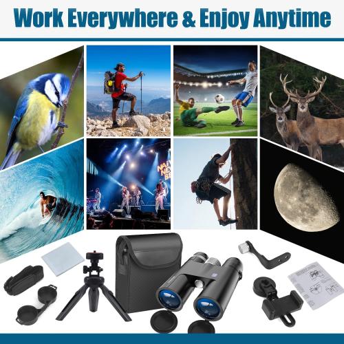 18x50 HD Binoculars,BAK4 Prism Waterproof Binoculars with Clear Low Light Vision