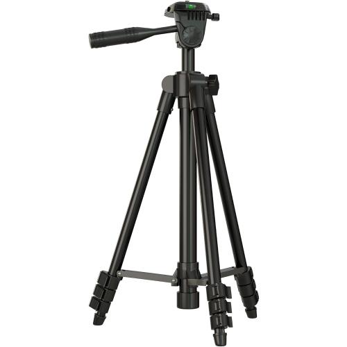 Laser Level Tripod Phone Tripod Stand: 51-Inch Lightweight Travel Stand with Phone Holder Mount Compatible with iPhone, Line Lasers and DSLR Camera, Carry Bag Included | Matte Black