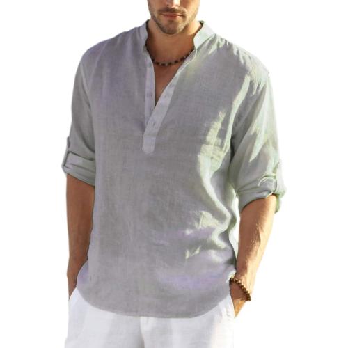 COOFANDY Men's Cotton Linen Henley T-Shirt Long Sleeve Hippie Casual Beach T-Shirts