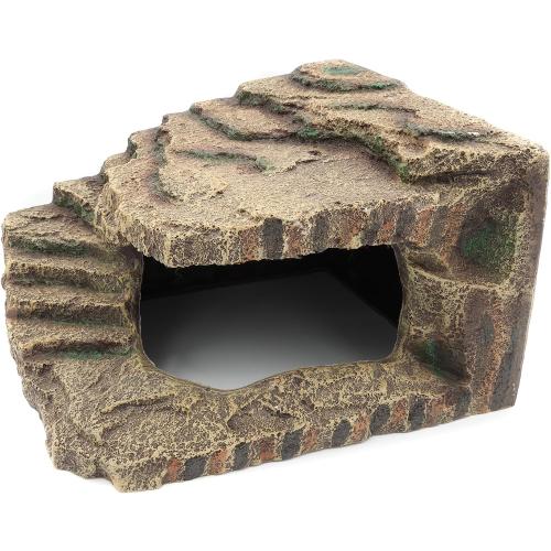 Resin Reptile Hideouts Cave Habitat Decor, B- Extra Large