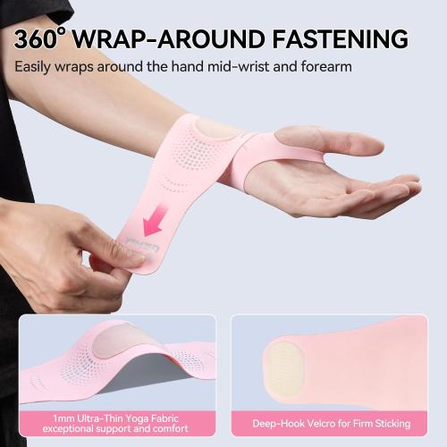 Ultra-Thin Wrist Brace Support for Carpal Tunnel, Pink