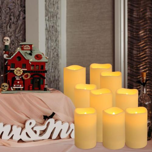 YOROXRG Set of 24 Waterproof Outdoor Flameless Candles, LED Candles with 4 Remote and Timer,(H 4 5 6 x D 2.2),for Christmas,Halloween,Wedding,Festival