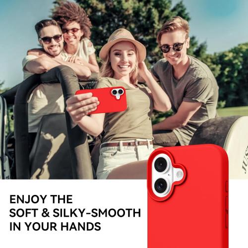 DOMAVER Case for iPhone 17 6.3'' Smooth Liquid Silicone - Red