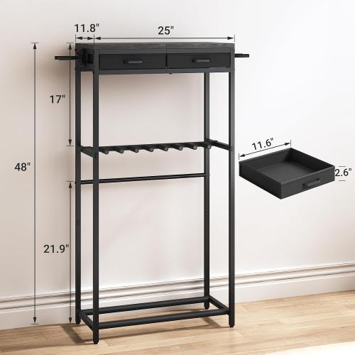 ELYKEN Guitar Stand, Guitar Rack with Storage Drawers for Multiple Guitars