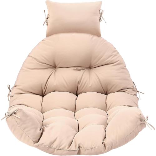 COLOR BRIGHT ORANGE ❗❗Tudomro Waterproof Egg Chair Cushion with Pillow Filling 2.58 kg Replacement Rocking Wicker Chair Cushion 48 x 32 High Back Hanging Swing Hammock Pad Thicken for Outdoor Patio Garden(Beige)