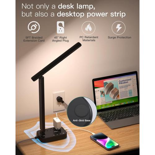 Addtam LED Desk Lamp with 4 Modes for Home Office College Dorm Essentials