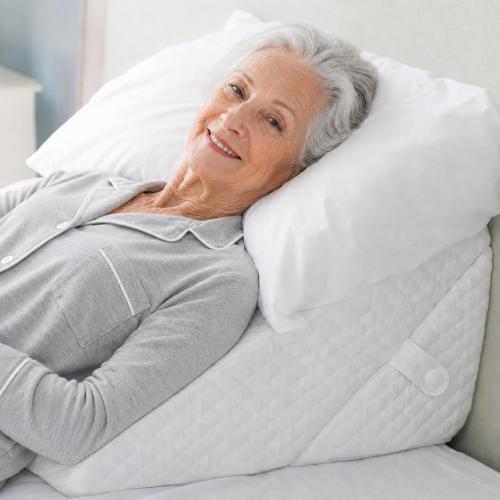 Wedge Pillow for Sleep Apnea, 12 Inch Adjustable Height Bed Wedge Pillow for Headboard, Gerd, Acid Reflux Relief, Snoring, and Post Surgery Recovery (White, Large - with Headrest)