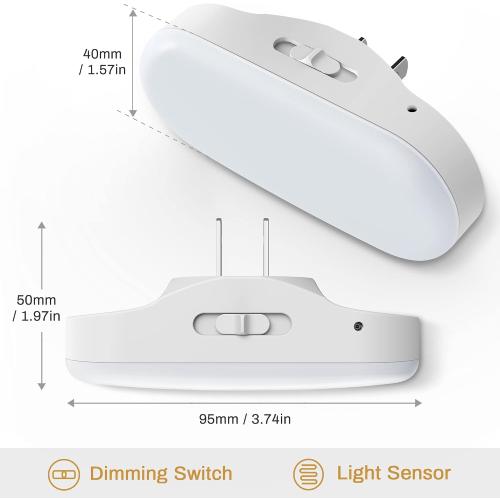 DORESshop Night Lights Plug into Wall,[2 Pack] 1W 3000K Led Night Light