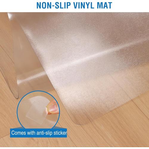 Clear Chair Mat, 75 x 60 Large Chair Mat for Hard Floors, Easy Glide Desk Mat for Rolling Chair, Anti-Slip Vinyl Floor Mat for Home Office Living Room, Clear