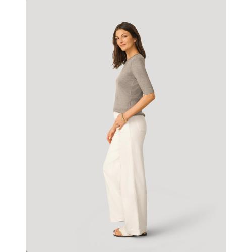 SIZE XL ❗❗Cable & Gauge Elbow Sleeve Pick Stitch Trim Fitted Sweater, Crewneck Top for Women