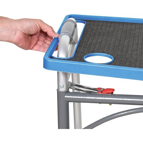 Support Plus Walker Tray Table - Mobility Table Tray for Walker, Non Slip Walker Tray Mat, Walker Accessories Mat, Cup Holder for Walker (21x16) - Royal Blue