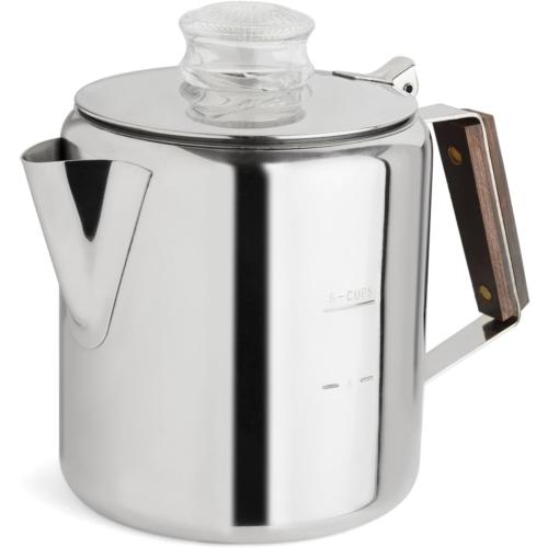 Fox Run Rapid Brew Stainless Steel Stovetop Coffee Percolator, 2-6 Cup