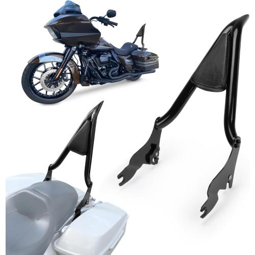 22 Height Sissy Bar, PSLER Detachable Passenger Backrest Rear Pad for Touring Street Glide Road Glide Electra Glide Road King FLHR FLHX FLHT FLTR 2009-2024 | PU leather and steel, for Touring Street Glide Road Glide Electra Glide Road King FLHR FLHX FLHT FLTR 2009-2024