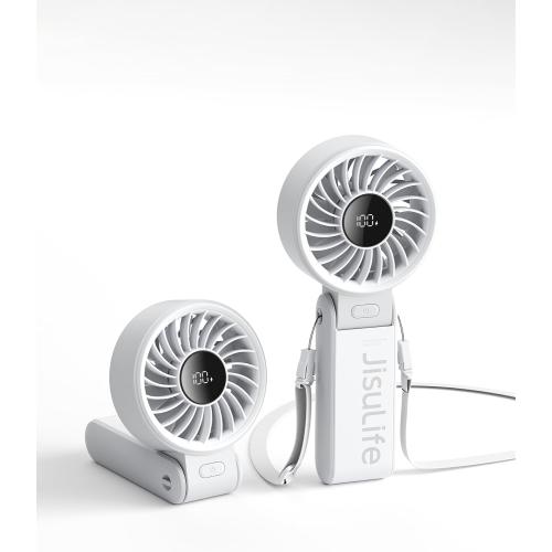 JISULIFE Portable Handheld Fan Life7: 3-in-1 Hand, Desk & Neck Fan-Gery