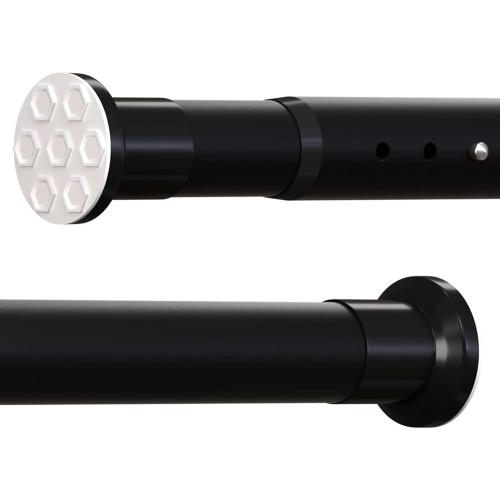Oxdigi Tension Shower Doorway Curtain Rod/Adjustable 82.7-102.4 inches No Drilling Window Curtain Rod for Bethroom, Indoor Decor/Matt Black