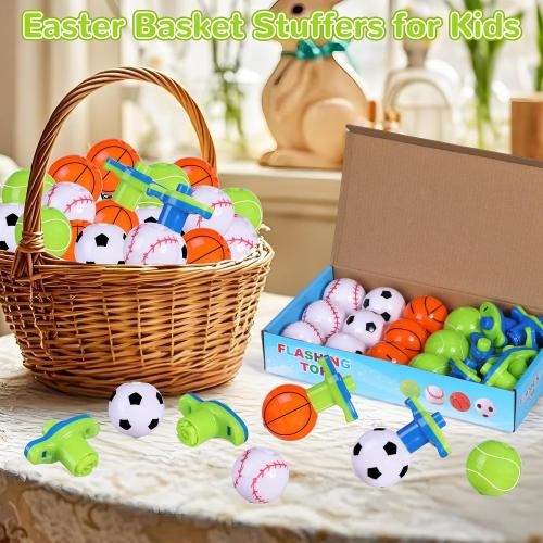 SCIONE 12Pcs LED Light Up Spinning Tops for Kids, Glow in The Dark Party Supplies, Easter Basket Stuffers, Birthday Party Favor Bulk Toys, Treasure Box Toys for Classroom Prize