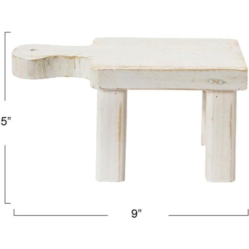 Creative Co-Op Decorative Wood Pedestal, White