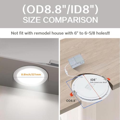 6‑Packs 8 Inch Recessed Light J‑Box, Ultra‑Thin Can‑Killer Canless