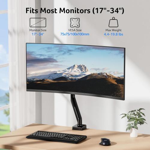 Acer Single Monitor Mount, Fully Adjustable Monitor Arm Fits 17-34 Screens