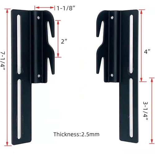 ZhouDaShu Headboard Adapter Brackets, Bed Frame Hooks, Headboard Brackets for Metal Bed Frame, Headboard Attachment Kit, 2Pcs Hook on Bed Frame, Headboard Connectors for Full to Queen