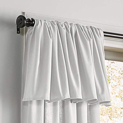 Drop Cloth White Cotton Solid 50 in. W x 84 in. L Ring Top Light Filtering Curtain (Single Panel)