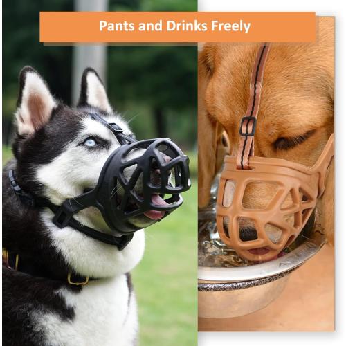 BARKLESS Dog Muzzle, Humane Basket Muzzle for Dogs Biting, Scavenging